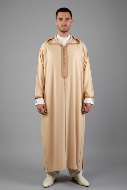 Jellaba Marocaine à Capuche - Style Moderne et Traditionnel