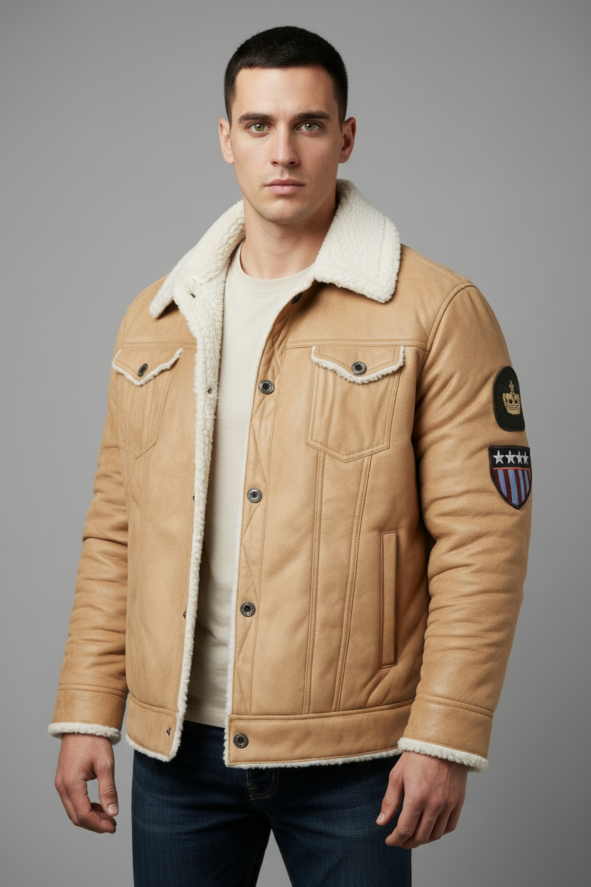 Beige leather jacket - updated