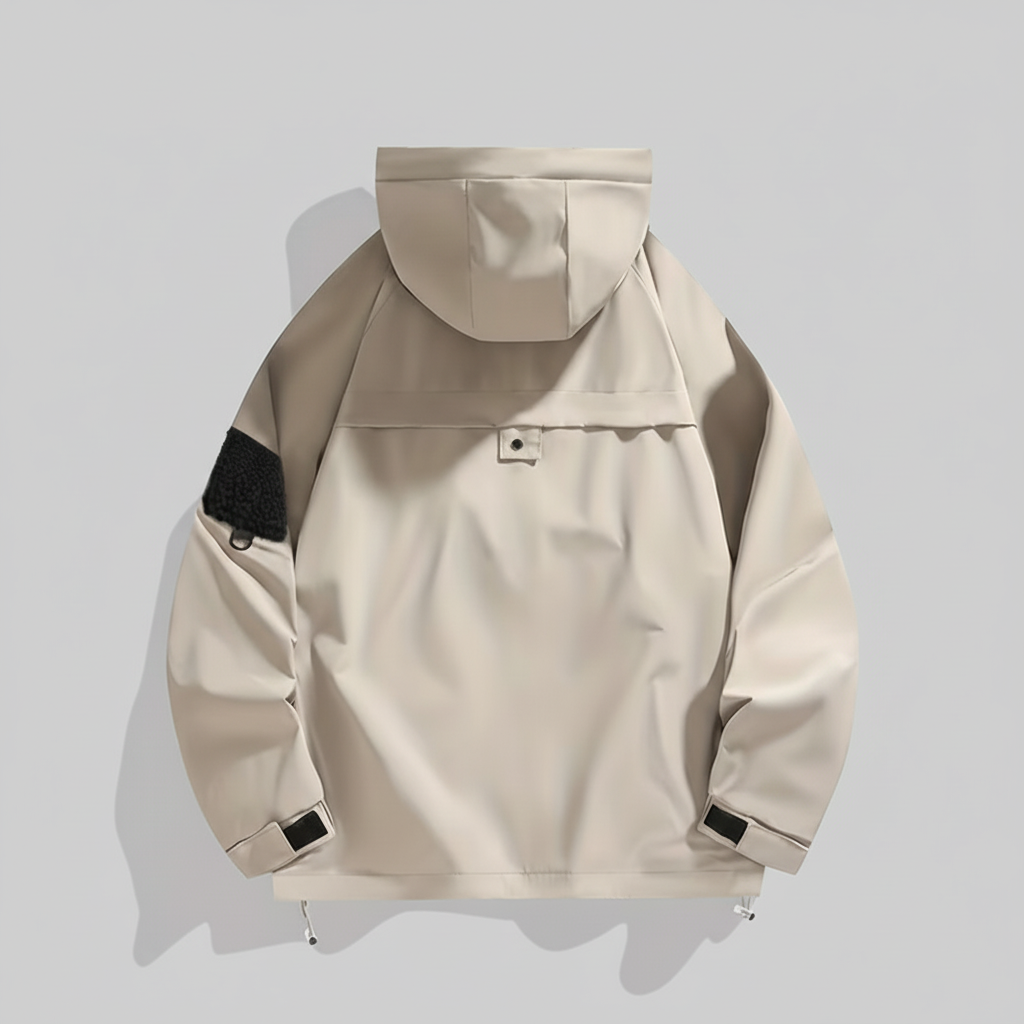 Beige/tan utility jacket - back flat lay