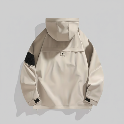 Beige/tan utility jacket - back flat lay