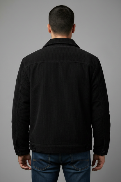 Black corduroy jacket - back view