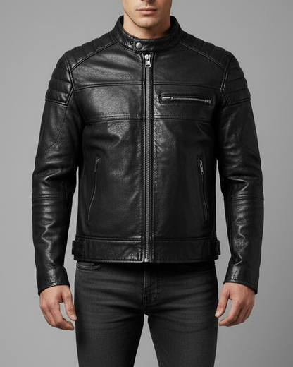 Sheepskin Leather Jacket in two Solid Colors.
