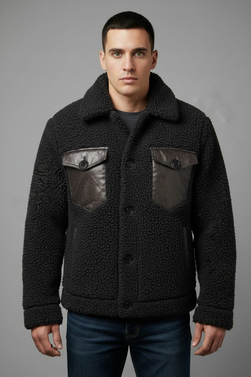 Black sherpa jacket - better fit