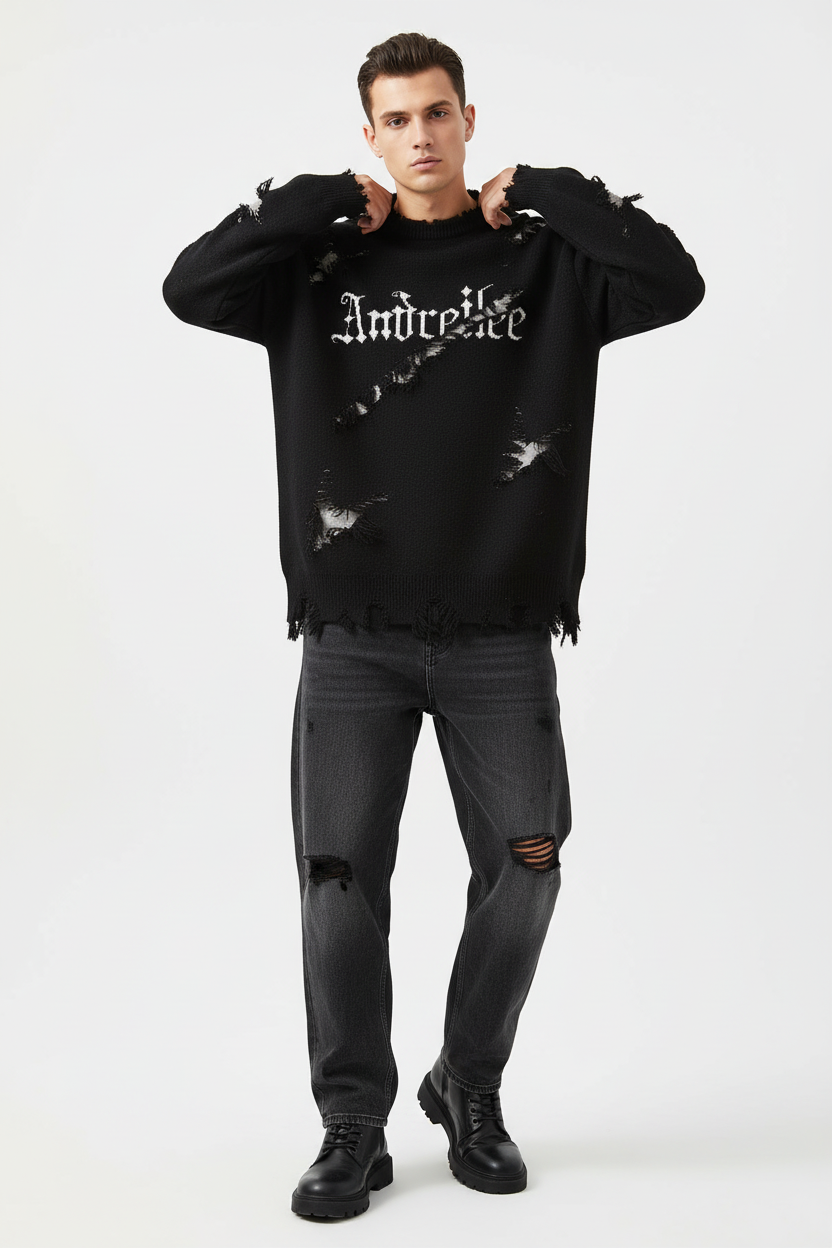 Black sweater studio