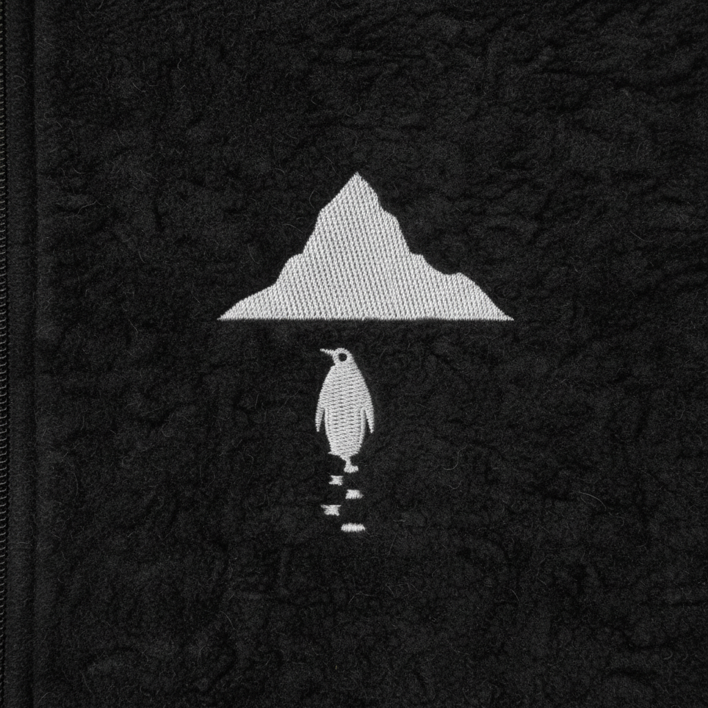 Black vest embroidery closeup