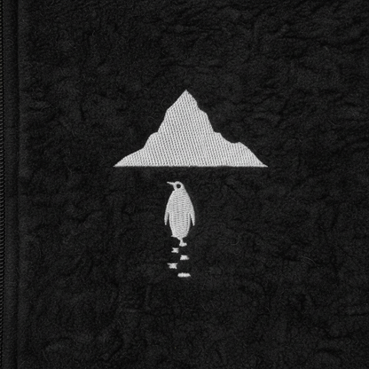 Black vest embroidery closeup