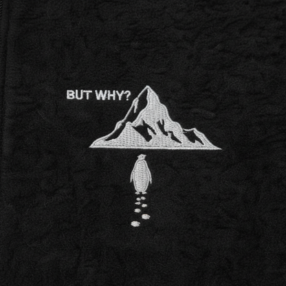 Black vest embroidery closeup