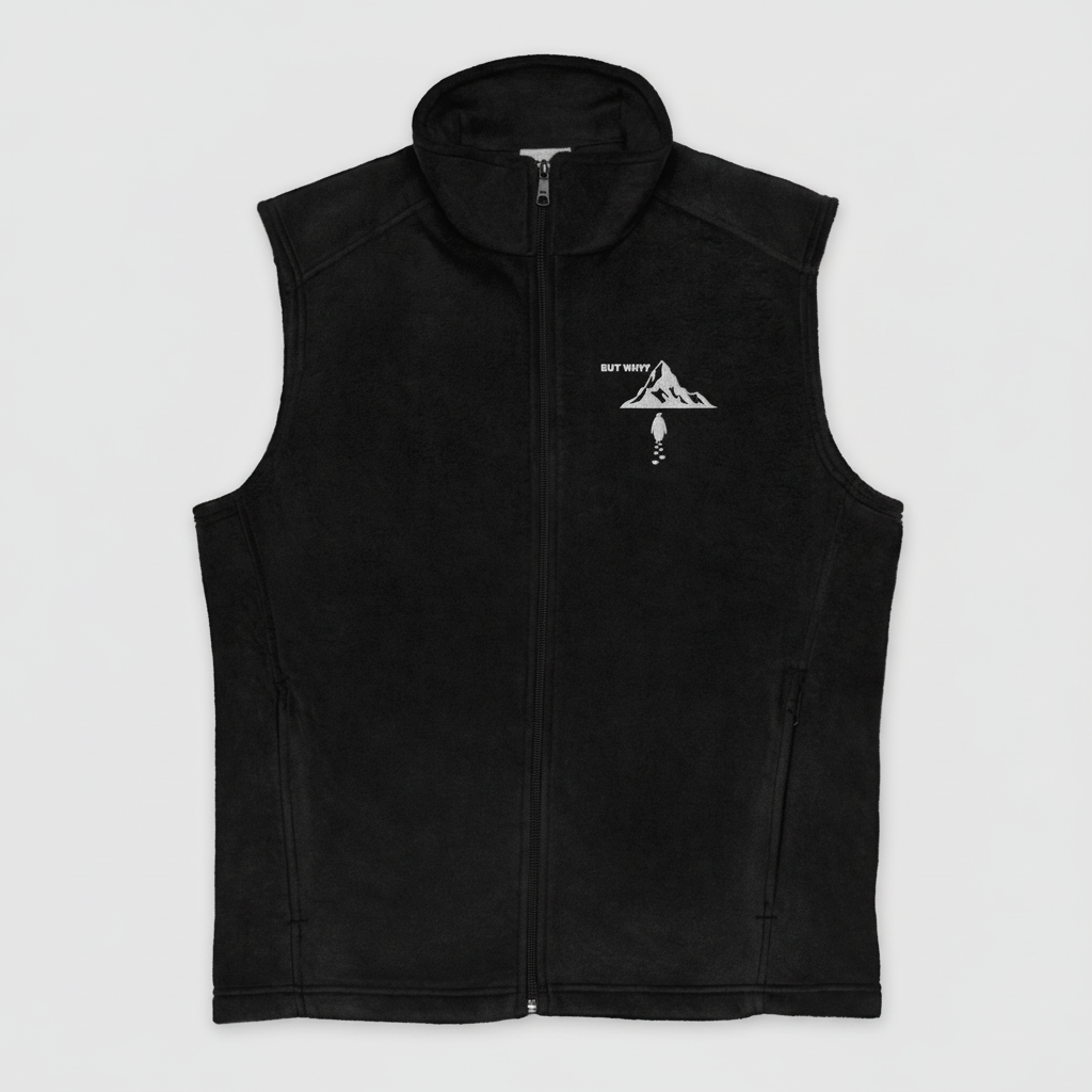 Black vest flat lay