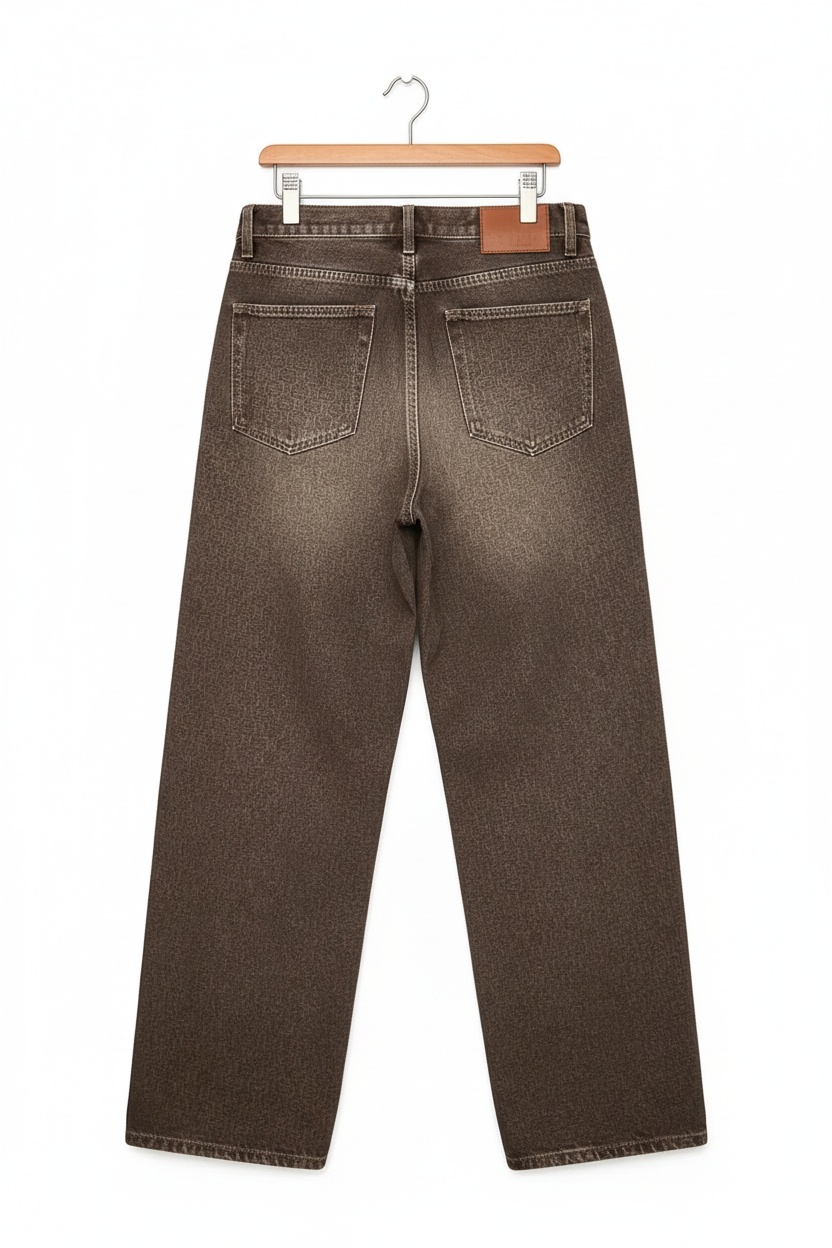 Brown pants on hanger - back