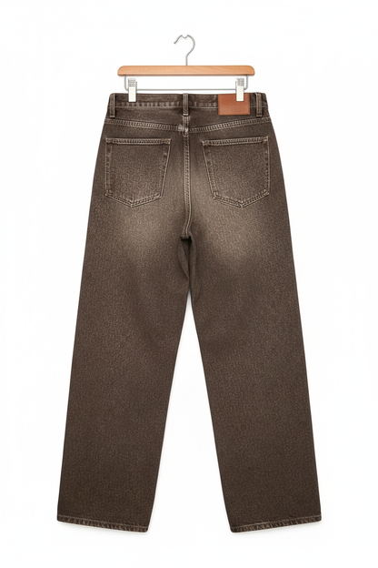 Brown pants on hanger - back