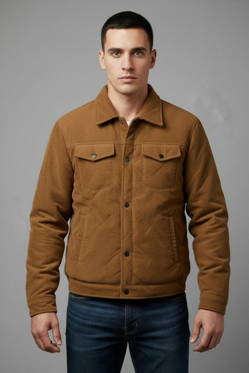 Brown/tan corduroy jacket - color corrected