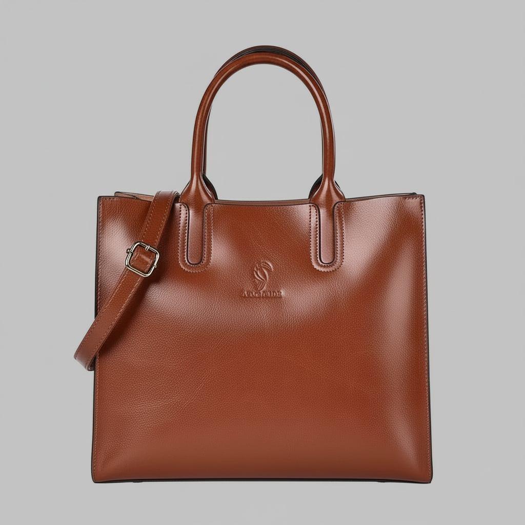 Brown Tote Grey