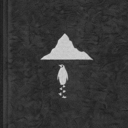 Charcoal vest embroidery closeup