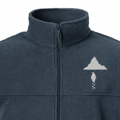 Closeup of zipper and collar detail