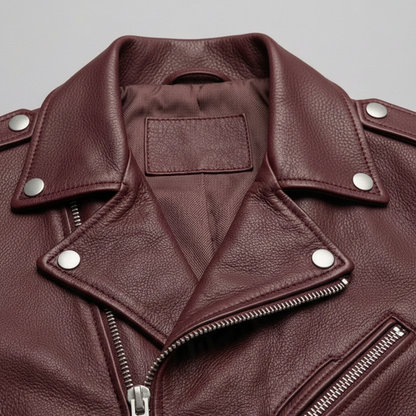 Men's burgundy Leather jacket