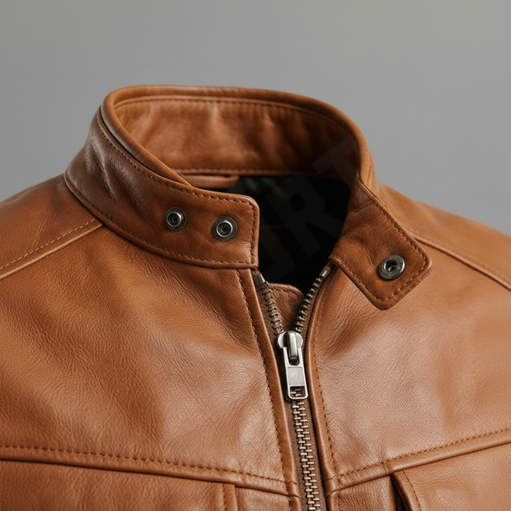 Tan Leather Motorcycle Jacket