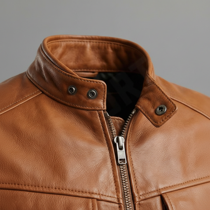 Tan Leather Motorcycle Jacket
