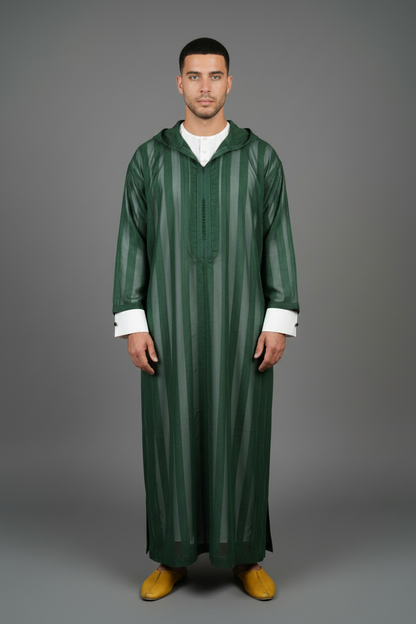 Dark Green Jellaba with Babouche