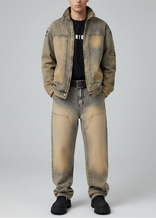 Men's outfit set Washed Distressed