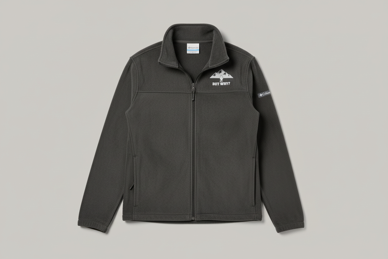 Flat lay of Columbia fleece jacket