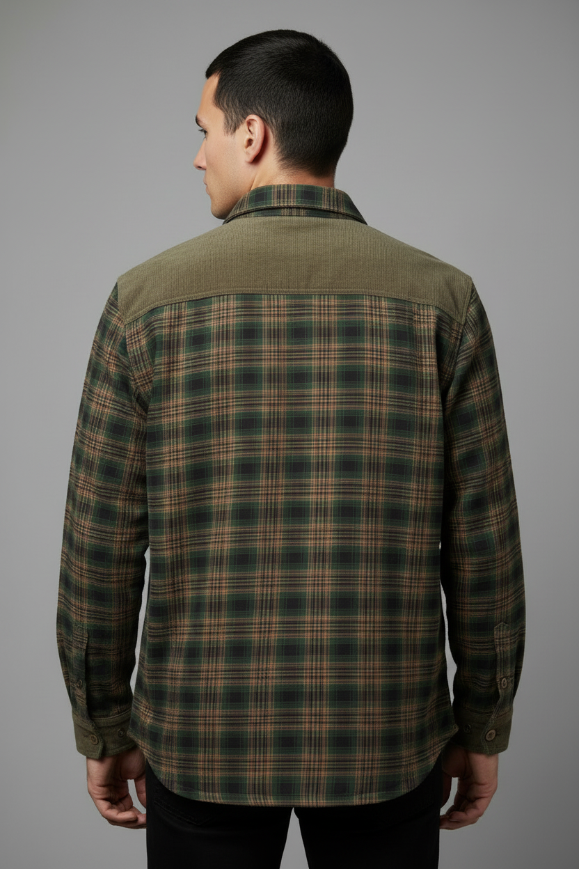 Green plaid jacket - back view