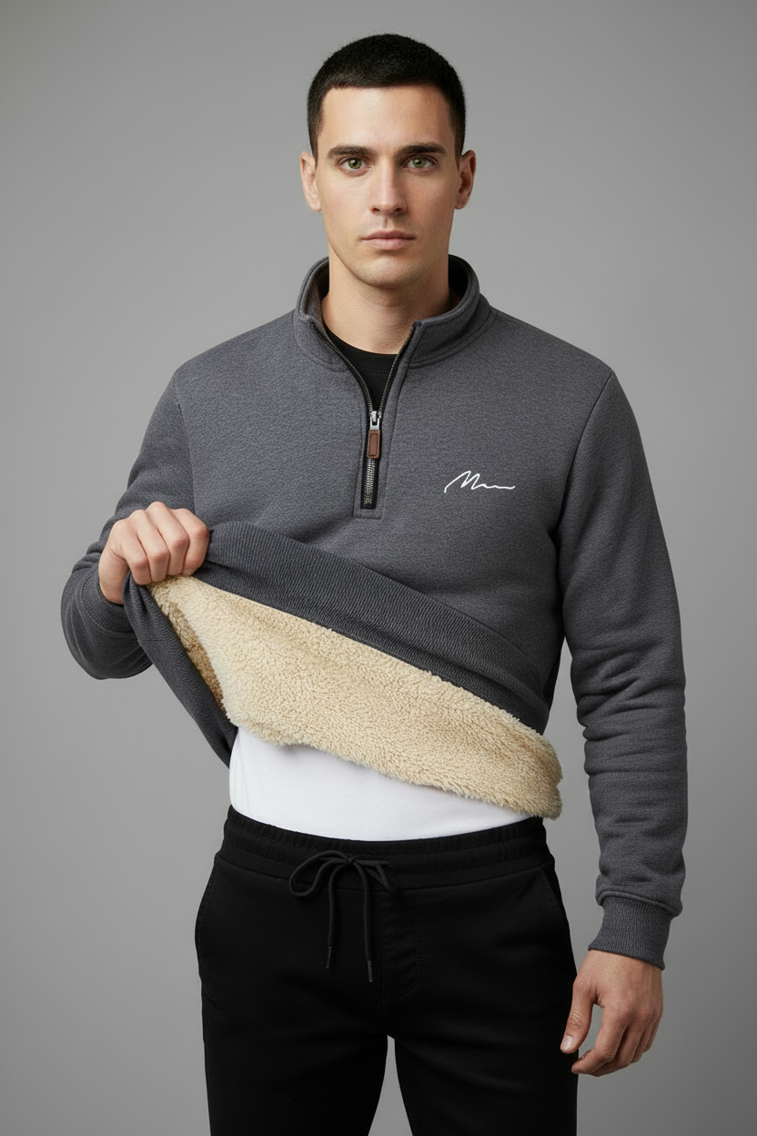 Grey Fleece Quarter-Zip