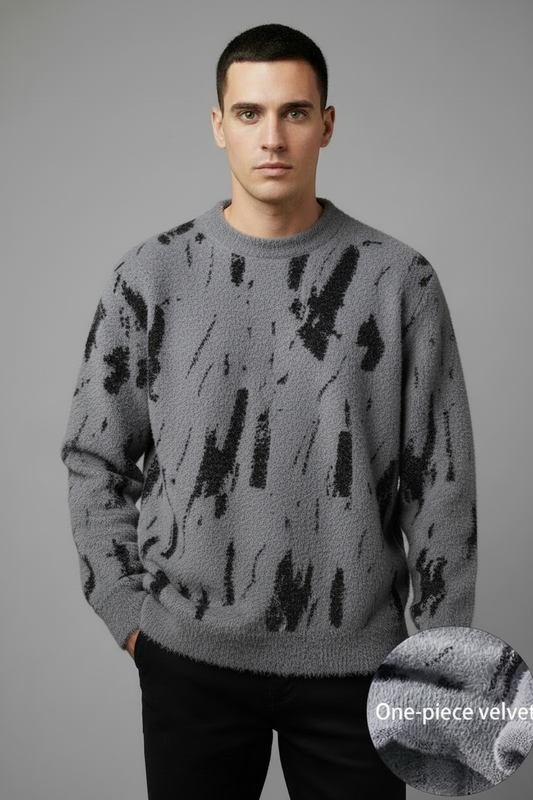 Grey Velvet Sweater