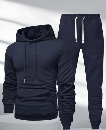 Men’s Hooded Sweatshirt and Sweatpants Set for Spring and Autumn