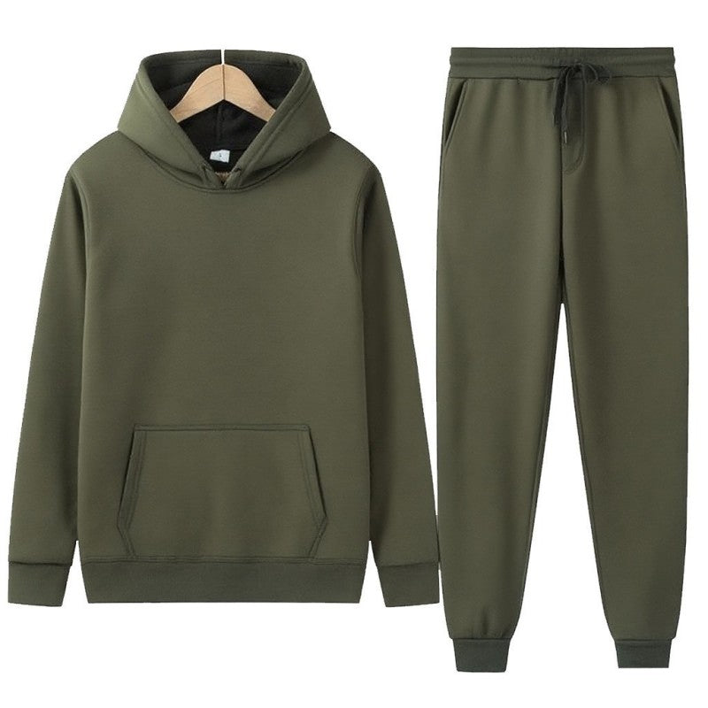 Men’s Hooded Sweatshirt and Sweatpants Set for Spring and Autumn