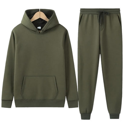 Men’s Hooded Sweatshirt and Sweatpants Set for Spring and Autumn