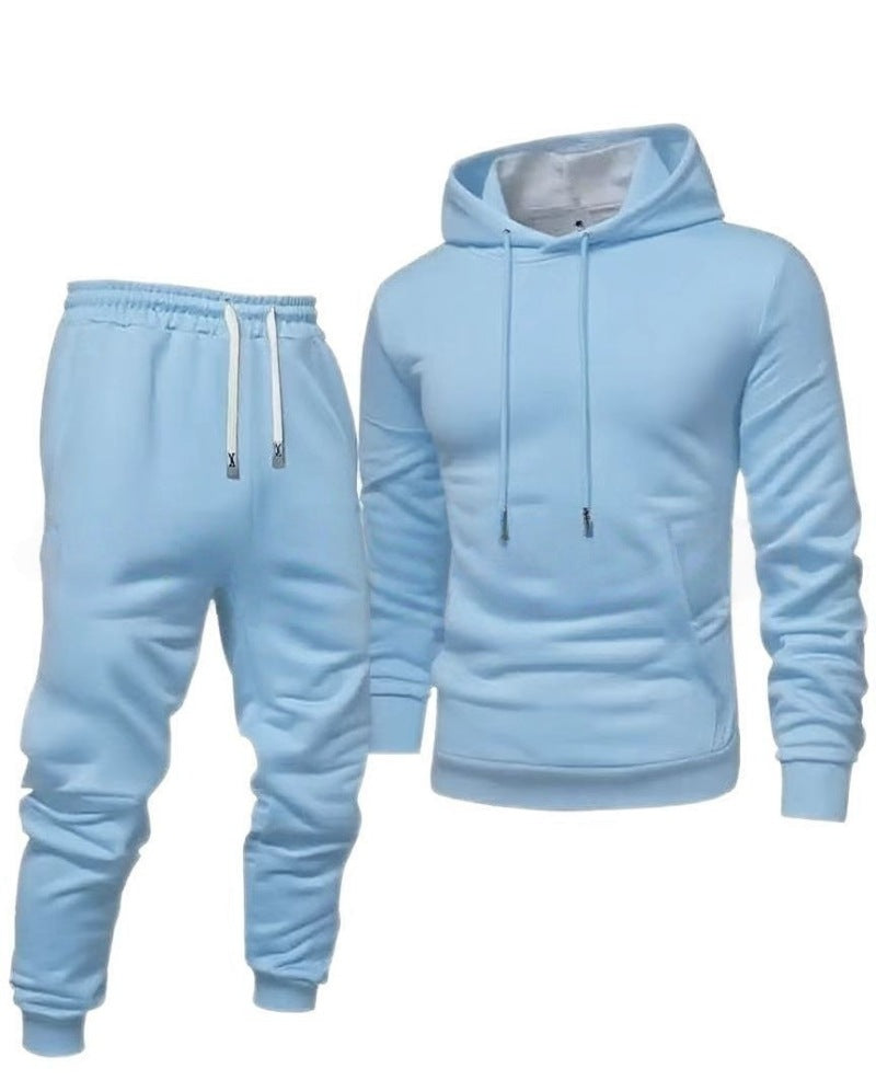 Men’s Hooded Sweatshirt and Sweatpants Set for Spring and Autumn