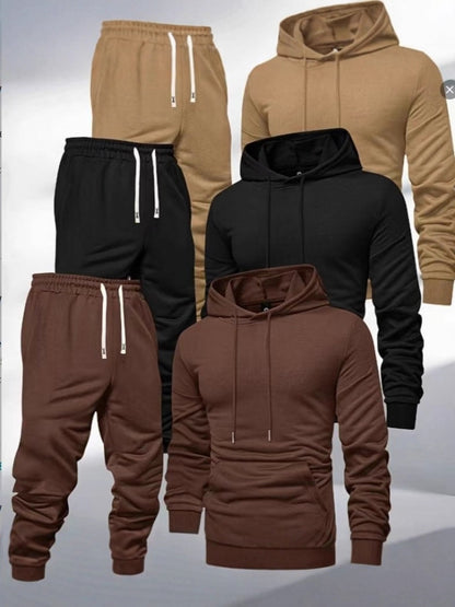 Men’s Hooded Sweatshirt and Sweatpants Set for Spring and Autumn