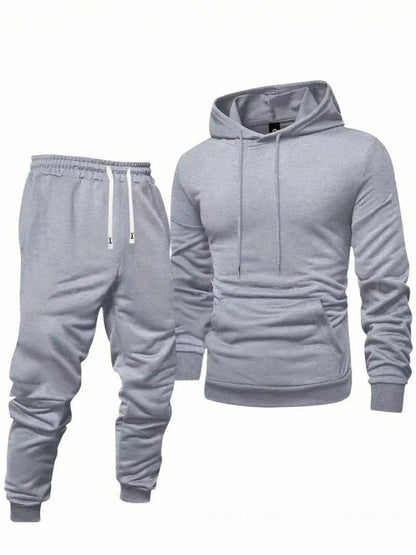Men’s Hooded Sweatshirt and Sweatpants Set for Spring and Autumn