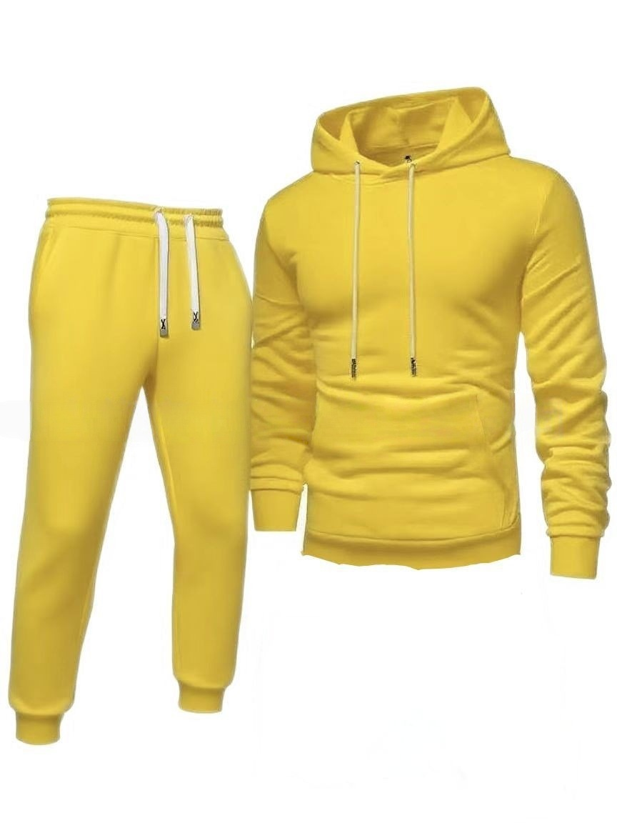 Men’s Hooded Sweatshirt and Sweatpants Set for Spring and Autumn