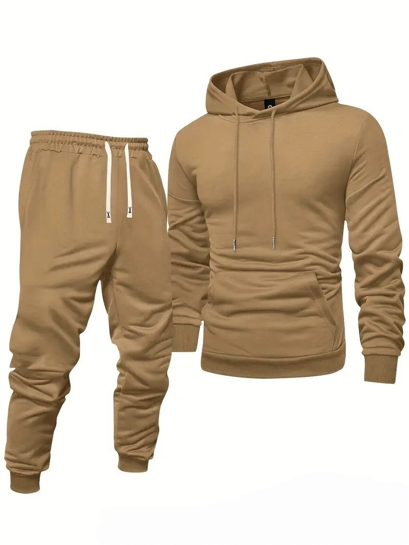 Men’s Hooded Sweatshirt and Sweatpants Set for Spring and Autumn