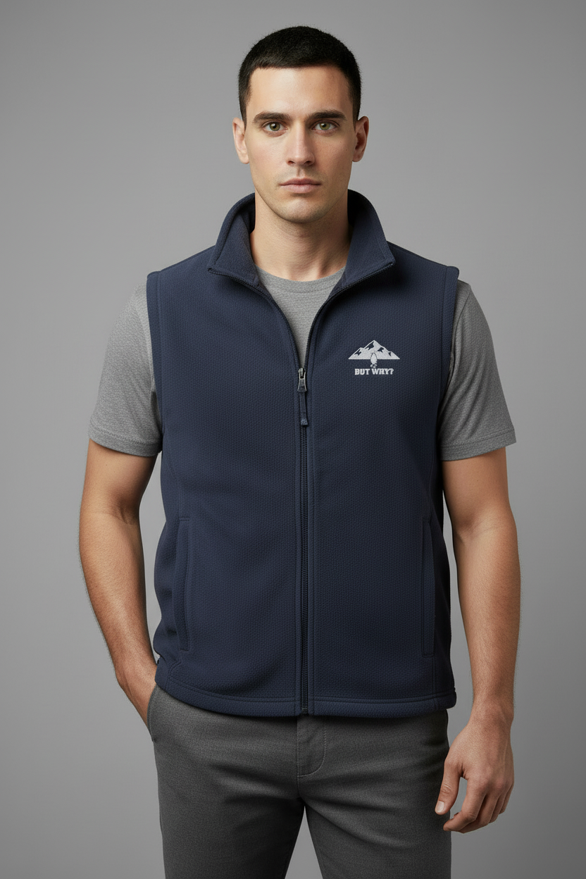 Model front view with vest