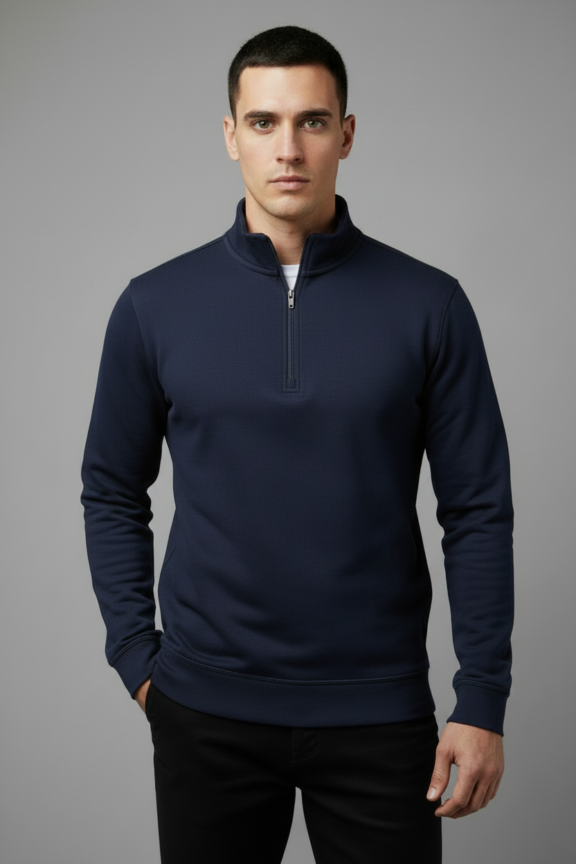 Navy Blue Tight Quarter-Zip