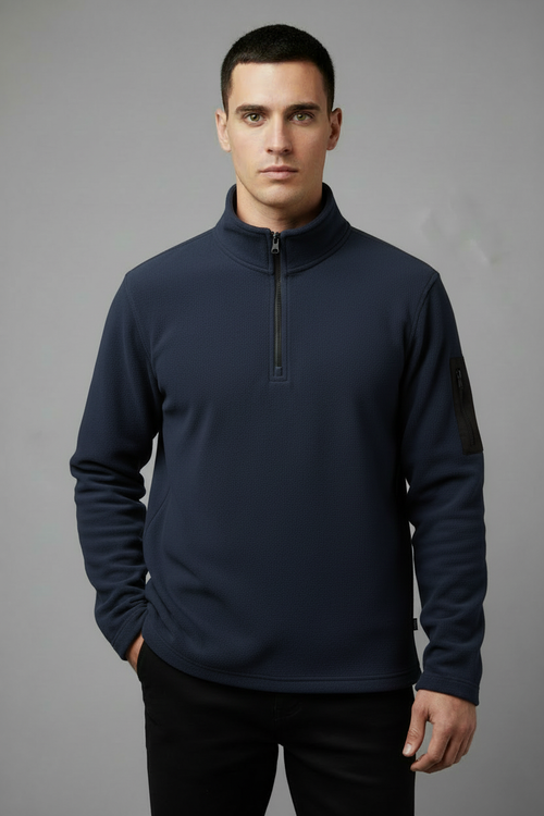 Navy Grey Quarter-Zip