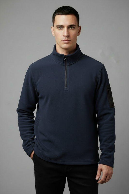 Navy Grey Quarter-Zip
