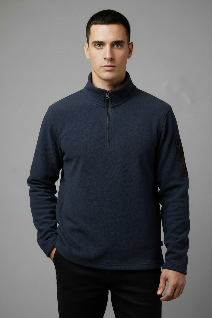Navy Grey Quarter-Zip