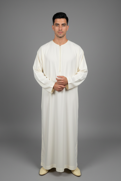 Off-White Ivory Qamis on Model
