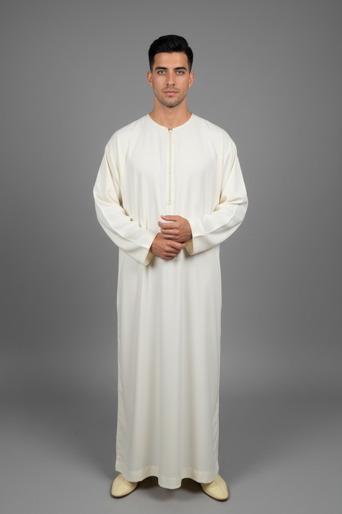 Off-White Ivory Qamis on Model