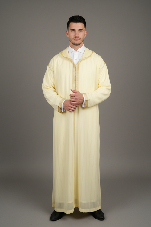 Gold cream Jellaba Soussdi