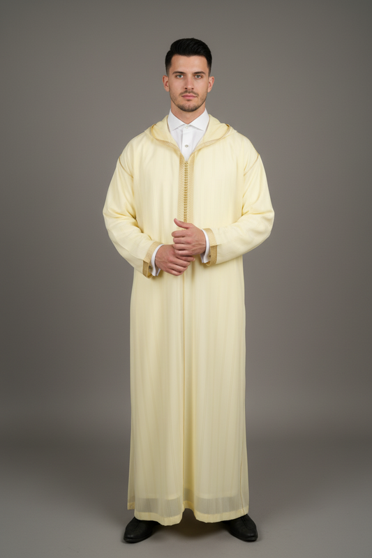 Gold cream Jellaba Soussdi
