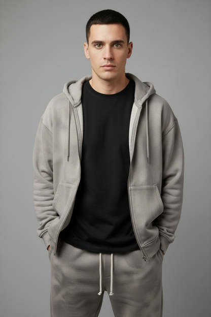 Plus-size grey tie-dye set - variation 1