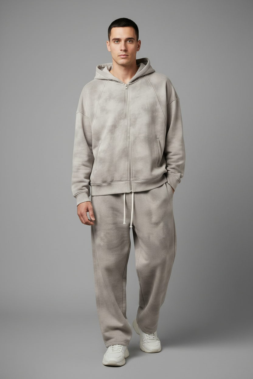 Plus-size grey tie-dye set - variation 3