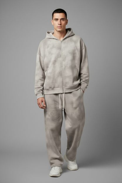 Plus-size grey tie-dye set - variation 3