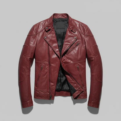 Red Jacket Front Grey BG