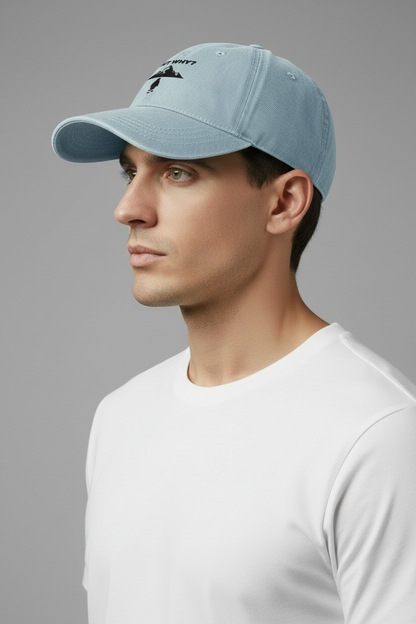Side profile - Model wearing BUT WHY cap