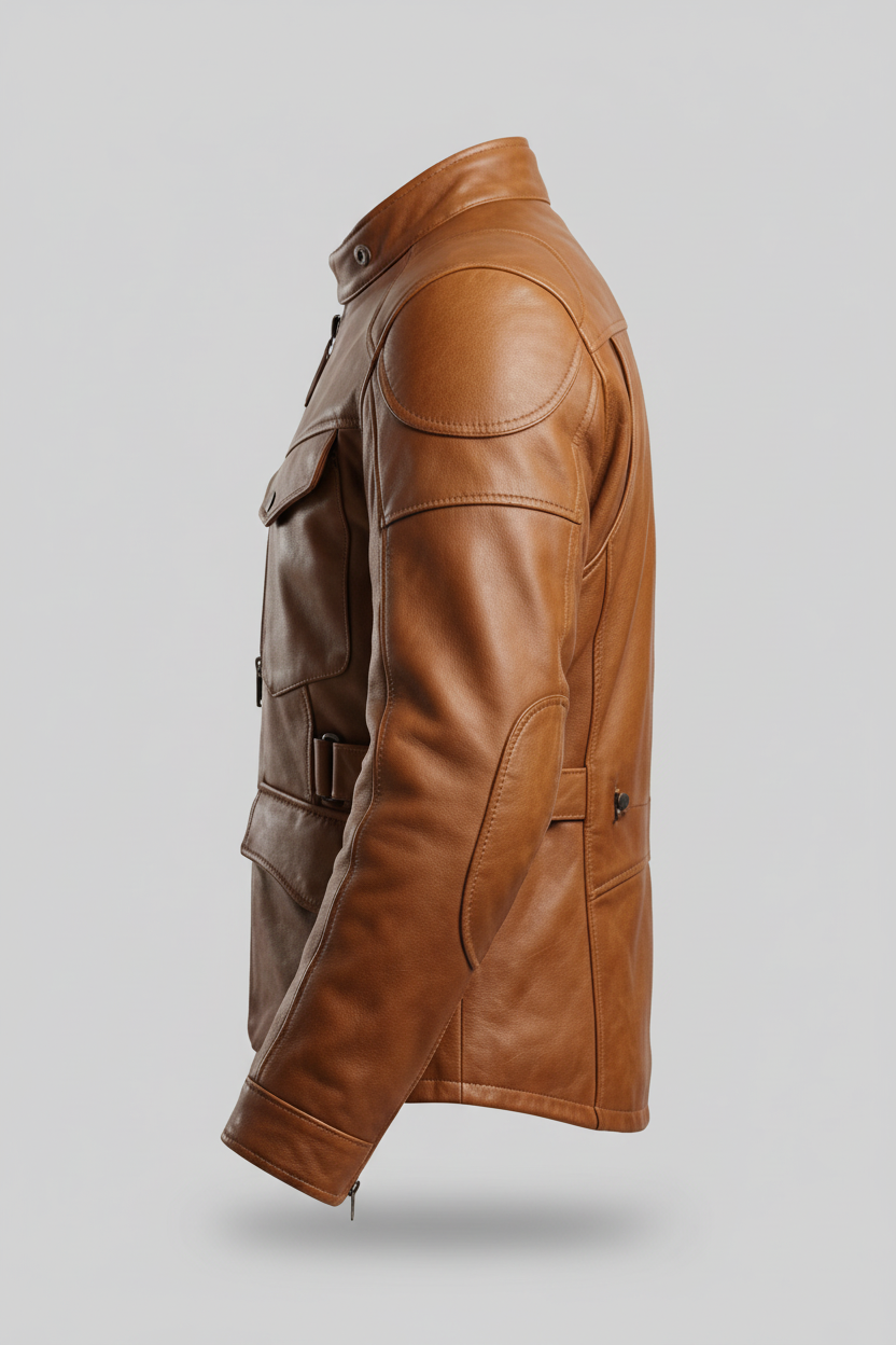 Tan Leather Motorcycle Jacket